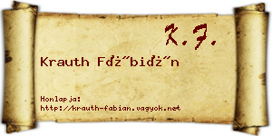 Krauth Fábián névjegykártya